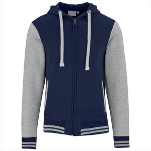 Sweat à capuche d'hiver pour homme sur mesure avec manches longues, logo personnalisé brodé, motif uni teint - Product Image 2