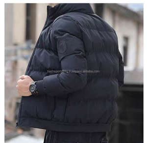 เสื้อแจ็คเก็ตพัฟเฟอร์บุผ้าฝ้ายทรงเข้ารูปสไตล์เกาหลีสำหรับผู้ชาย สีพื้น คอตั้ง สำหรับฤดูหนาว ให้ความอบอุ่น - Product Image 2