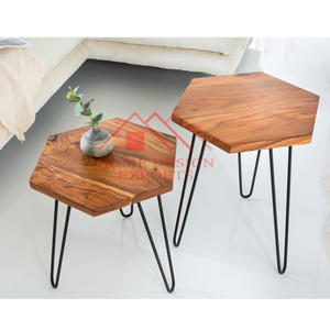 Classic Design <b>Wooden</b> Top <b>Side</b> <b>Tables</b> Set of 2 for Living Room Decorations - Product Image 4