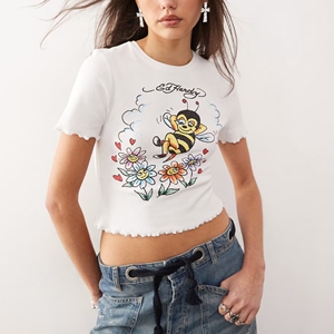 T-shirt graphique 100% coton col rond manches courtes respirant doux style décontracté qualité supérieure imprimé - Product Image 1