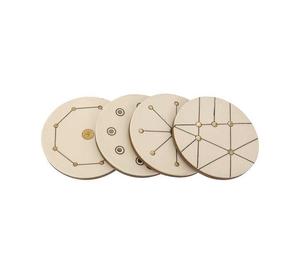 Round Drinks & Tea Coaster in Wooden Diamond Pattern Resin Coffee Marine Resin Coasters Customizable High Quality Resin - Product Image 2
