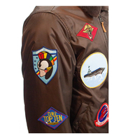 Herren Top Gun Navy G-1 Custom Lederjacke Hochwertiger Vintage-Stil Neues Design aus hochwertigem Canvas