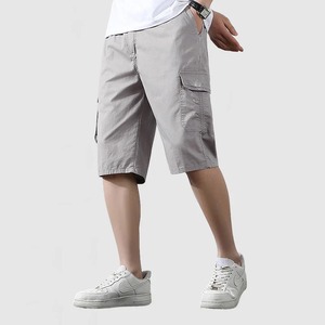 Pantalones Cortos Casuales de Secado Rápido para Hombre, Color Gris Claro, Estilo Bermuda, 100% Algodón, Tejido de Malla, Transpirables, Venta Caliente - Product Image 2