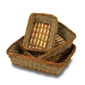 Rectangular Seagrass/Bamboo Basket Trays - Product Image 1