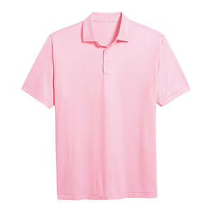 T-shirt de golf décontracté pour homme, séchage rapide, respirant, motif uni, tissu tricoté, conception personnalisée, anti-plis - Product Image 3