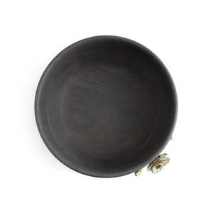 Cuenco de madera para servir postres con base de metal, vajilla de forma redonda de calidad superior, cuenco para servir alimentos para hoteles en India - Product Image 5