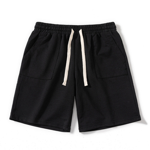 Pantalones cortos para correr de cintura alta para hombre, cómodos pantalones cortos holgados de algodón, pantalones cortos estampados al por mayor, frente sólido con estilo - Product Image 4