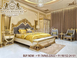 Ensemble de lit en teck sculpté à la main de la série Luxury Palace, lit et commode sculptés de style palais impérial, héritage royal en teck, ensemble de lit Texas - Product Image 5