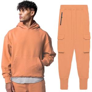 Ropa deportiva de Otoño Invierno para hombre, conjunto de pantalones de jogging con capucha de algodón 100%, logotipo personalizado ecológico de talla grande con logotipo personalizado - Product Image 5