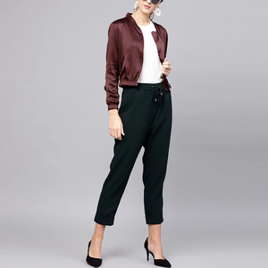 High Quality Custom OEM Crop Top Women Bomber Jacket Casual Fall Winter Sportswear Windproof Jacket and Coats Outwear Plus Size - Product Image 5