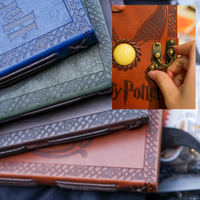Journal en cuir gaufré Harry P avec carnet de sorts de sorcier en pierre avec serrure, journal fantastique magique, cadeau de journal Golden Snitch