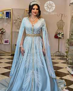 2025 marocain Caftan à la main broderie soie mousseline de soie respirant robe de mariée décontractée pour les musulmans nouveauté accessoire - Product Image 1