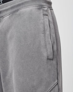 กางเกงวอร์มทรงหลวมผ้าถักฟอกสีสไตล์ผู้ชาย สกรีนโลโก้ได้ ผ้าฝ้าย 100% บุขนหนานุ่ม ทรงขากว้าง - Product Image 4