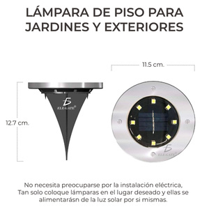 Lot de 4 lampes solaires modernes étanches pour sol, LED blanc chaud, pour jardin, avec alimentation DC certifiée IP65 ROHS - Product Image 4