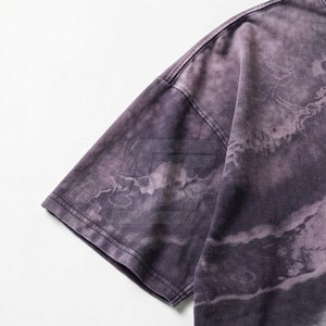 T-shirts pour hommes surdimensionnés délavés à l'acide, en coton épais, style streetwear, coupe ample, épaules tombantes, décontractés, vente en gros personnalisée - Product Image 3