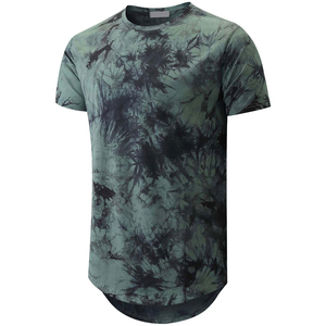 Camiseta personalizada Tie-Dye Vintage de gran tamaño con cuello redondo y cuello redondo 100% algodón sólido manga corta 240 GSM Unisex Streetwear camisetas para hombres - Product Image 6