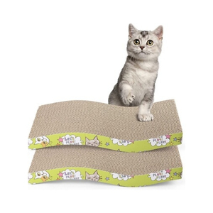 Rascador de cartón puro en alta demanda para entrenamiento de gatitos y sesiones de juego rápido, ligero y portátil para un movimiento fácil - Product Image 2