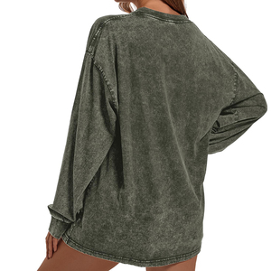 Sweat à capuche surdimensionné délavé à l'acide personnalisé du fabricant pour femmes Sweat-shirt d'hiver 100% coton avec tissu en jersey avec logo sur le devant - Product Image 2