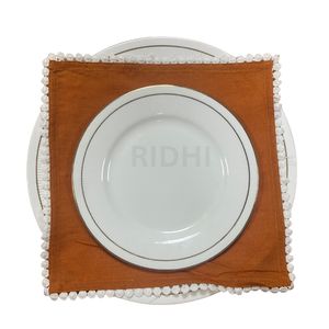 Vente chaude 100% serviettes en lin marron pur broderie à la main conception festonnée pour les fêtes à la maison mariages ferme demoiselle d'honneur - Product Image 2