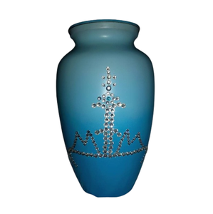 Urne funéraire en aluminium rose faite à la main de luxe pour les cendres humaines Urne funéraire commémorative personnalisée avec cœur en strass pour une utilisation décorative - Product Image 2