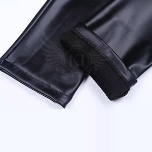 Vêtements décontractés de haute qualité, pantalons en cuir pour hommes, couleur unie, pantalons en cuir pour hommes Streetwear les plus vendus - Product Image 6