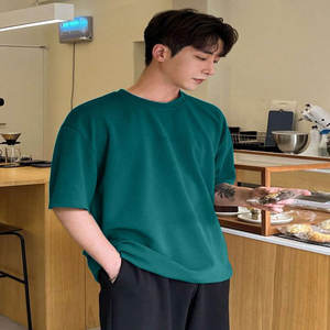 Venta al por mayor de logotipo personalizado de alta calidad de media manga de algodón gris de gran tamaño cuello redondo Camiseta para hombre de peso pesado camiseta - Product Image 6