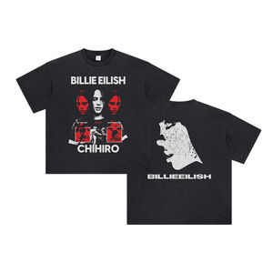 Camiseta de Verano para Hombre, Estilo Vintage, Lavada, Desgastada, Informal, de Manga Corta, Transpirable, Holgada, de Algodón Puro Estampado - Product Image 1