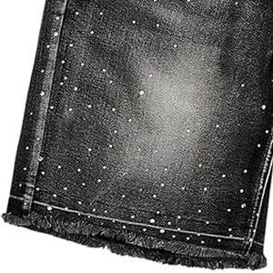 2025 pantalones cortos de moda para hombres con diamantes de imitación estilo urbano de calle OEM hombres pantalones cortos de moda casuales de diamantes de imitación - Product Image 6