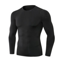 Chemise de compression à manches longues pour hommes adultes, taille plus, été, respirante, séchage rapide, extensible dans quatre directions, logo personnalisé