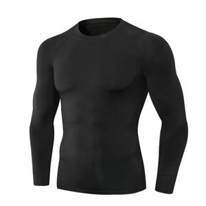 Camisa de compresión de verano de manga larga para hombre Diseño de cuello de secado rápido. Material de LICRA y poliéster con logotipo personalizado de talla grande para - Product Image 1