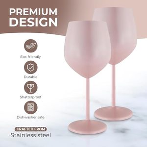 Bicchiere di vino Vintage in acciaio inossidabile rosa per Martini Champagne per feste, Club,Bar, bicchieri di vino di colore - Product Image 6