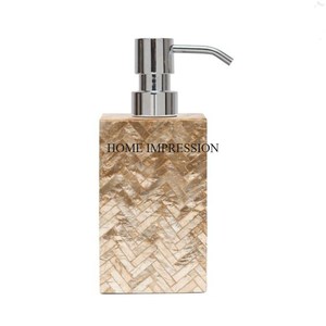 Distributeur de savon liquide fabriqué en métal robuste autocollant en émail Unique attrayant avec pompe dorée fournitures d'accessoires de cuisine à domicile - Product Image 4