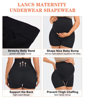 Pantalones Cortos de Maternidad de Cintura Elástica de Alta Gama, Moldeadores de Abdomen y Muslos