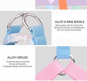 3 piezas rosa púrpura naranja azul colores enfrentados arnés de collar de perro de poliéster con correas para perros - Product Image 6