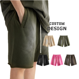 กางเกงขาสั้นกีฬาลำลองของผู้ชายกางเกงขาสั้นวิ่งจ๊อกกิ้งสีกรดซีดจางแนววินเทจฟอกสีอ่อนเป็นมิตรกับสิ่งแวดล้อม - Product Image 1