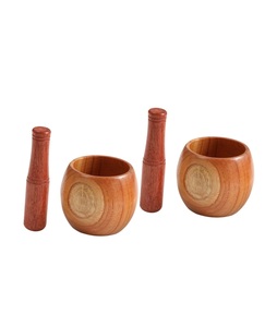 2pcs Garlic <b>Jar</b> Guacamole Mortar Pugging Pot Kitchen Mortar Wood Pestle Bowl Ceramic Tools Spices Garlic Smasher Garlic - Product Image 1