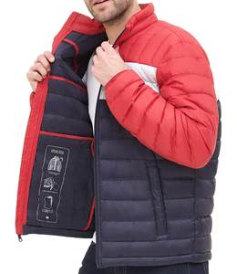 Chaqueta acolchada con cuello levantado transpirable con tiras reflectantes, chaqueta acolchada lisa con sublimación personalizada - Product Image 5