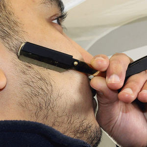 Cuchillas de afeitar de un solo filo Afeitado ligero (chapado en oro) La mejor maquinilla de afeitar clásica de acero inoxidable con borde recto - Product Image 2