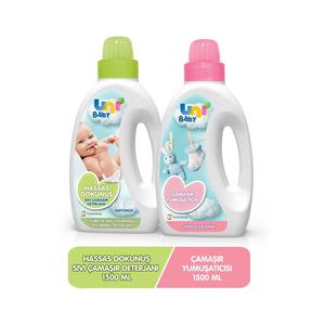 Uni detersivo per bucato per bambini sensibile 1500 ml + ammorbidente 1500 ml