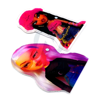 Plateaux de rangement pour extensions de cils personnalisables en verre noir avec logo sur mesure pour poupées Bratz, outils pour extensions de cils pour filles