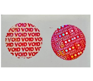 Meilleures ventes d'étiquettes adhésives en papier holographique rouge de luxe personnalisées pour l'emballage et la protection de la marque - Product Image 1