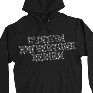 เสื้อฮู้ดดีไซน์เพชรเทียมสุดหรูสำหรับผู้ชายและผู้หญิง สไตล์สตรีทแวร์ ฮิปฮอป แฟชั่น พร้อมตัวอักษรประดับเพชร - Product Image 2