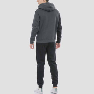 Ensemble de survêtement technique en polaire pour homme, 2 pièces, coupe ajustée, avec sweat à capuche et pantalon de jogging color block, vêtements de sport et de gym personnalisables - Product Image 4