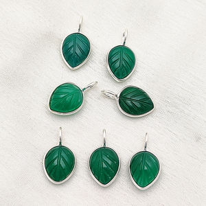 925 argent or Vermeil éthéré feuille sculpture Semi précieux pendentif breloques à la main ethnique bijoux fins et bricolage artisanat fournitures - Product Image 3