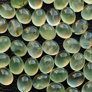 Cabochon ovale en Prehnite naturelle 3x5mm à 15x20mm pierres précieuses de Prehnite lisse pour la vente en gros de bijoux Prehnite - Product Image 6