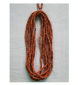 Red Wooden Mala with <b>Heart</b> Pattern Custom Colored <b>Wood</b> Beads for Easter Baptism Occasions Fast Delivery From India - Product Image 5