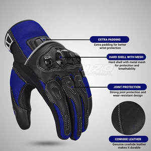 Motorbike <b>Gloves</b> for Moto Riding Heavy Racing Heat Resistant Durable Breathable <b>Silicone</b>-Free Leather - Product Image 2