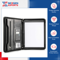 Nexgen Exports, Fabricante Confiable, Carpeta/Portafolio de Cuero Impermeable con Cierre de Cremallera, Tamaño y Color Personalizables, OEM/ODM