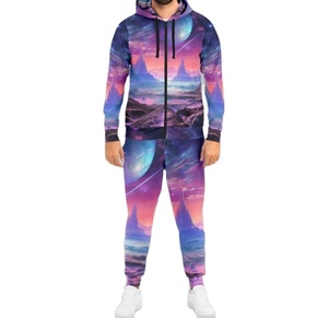 Ensemble de vêtements de sport pour homme en 2 pièces, vêtements de sport personnalisés pour l'automne et l'hiver, nouveaux vêtements de sport pour homme en sublimation, séchage rapide, respirant, vente en gros de vêtements de sport - Product Image 3