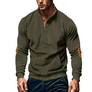 2025 kaus pria korduroi lengan panjang, baju Sweatshirt saku lengan panjang kerah berdiri kasual musim semi dan musim gugur - Product Image 4